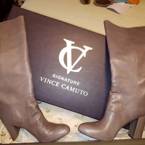 Camuto Tiona Leather Taupe 3.5" heel boot